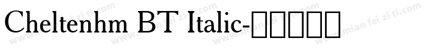 Cheltenhm BT Italic字体转换